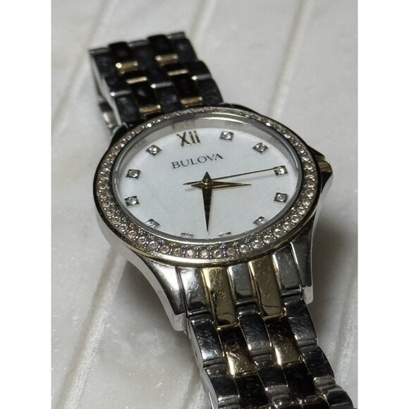 BULOVA CRYSTALS TWO TONE WOMEN\'S WATCH Stainless Steel 32MM (Needs Battery) main image 4